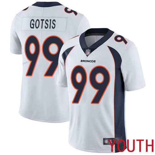 Youth Denver Broncos 99 Adam Gotsis White Vapor Untouchable Limited Player Football NFL Jersey